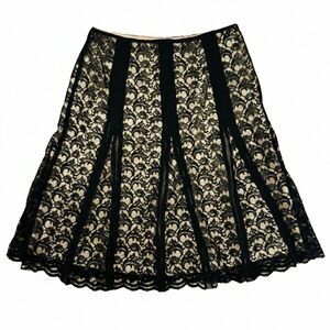 Axcess by Liz Claiborne Black and Cream Lace A-Line Skirt